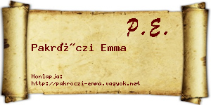 Pakróczi Emma névjegykártya